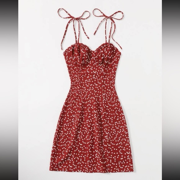 Dresses & Skirts - Chiffon trim strap ditsy dresss XS